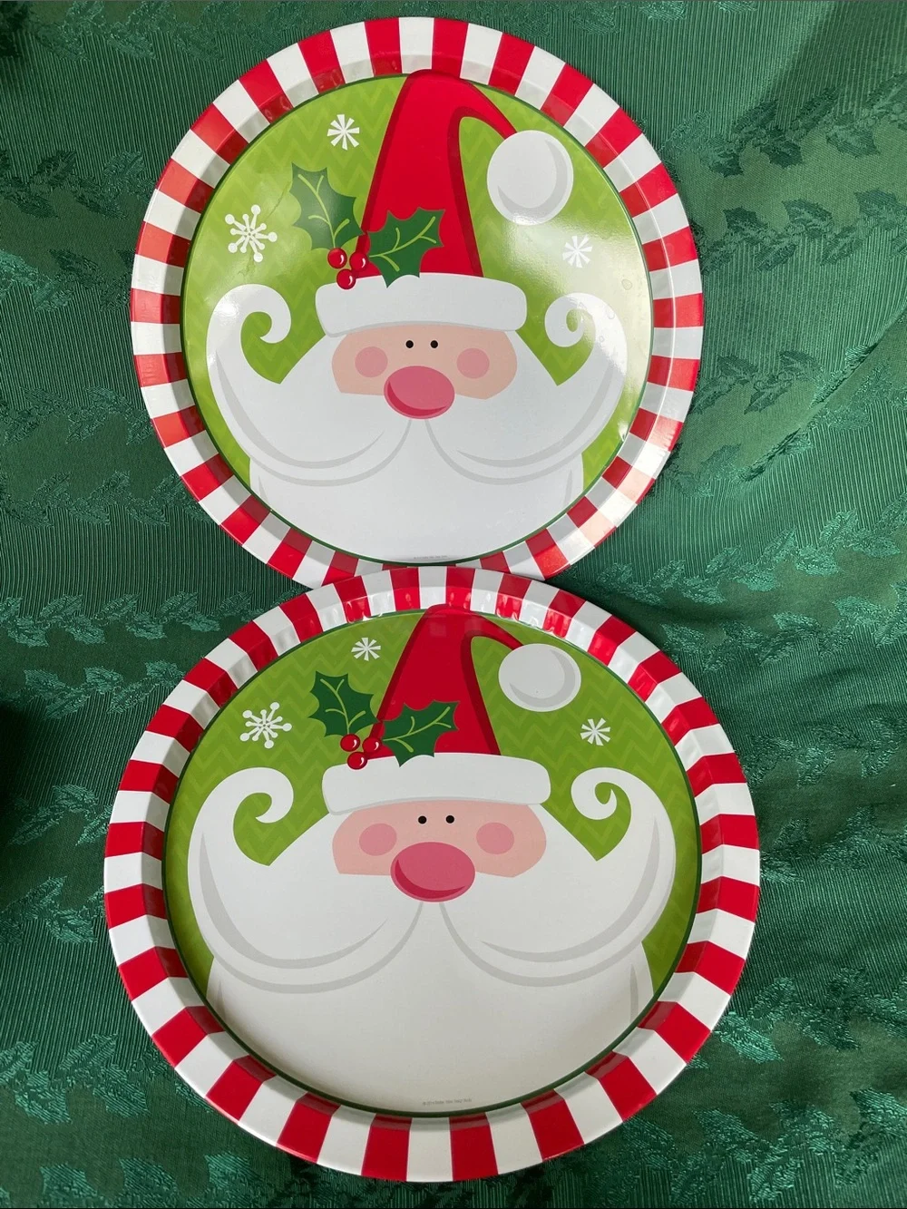 Holiday Santa & Elf Disposable Party Plates and Cups - Red & Green